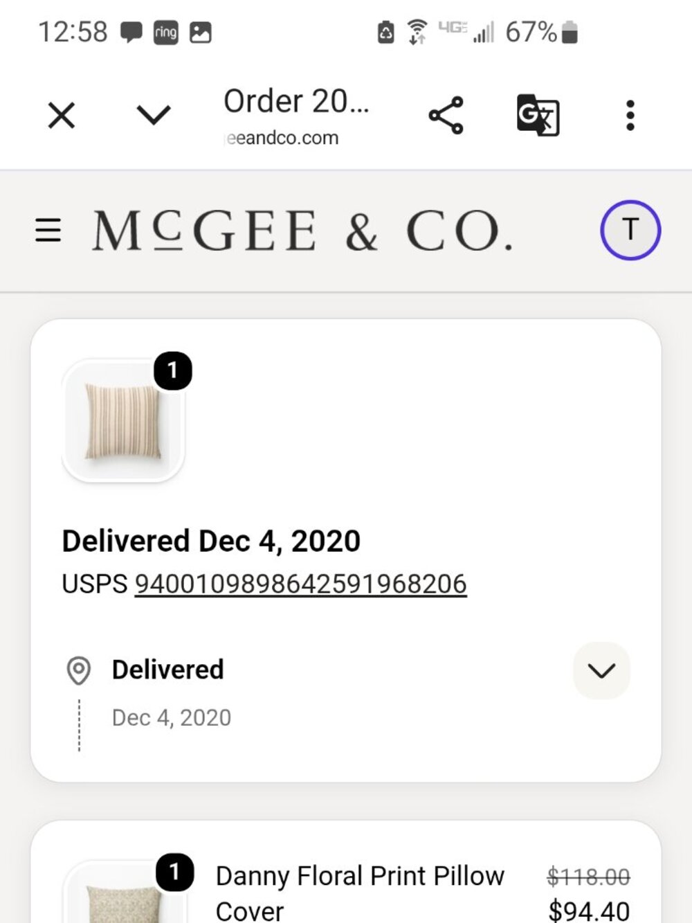 McGee & Co 24x24 Archie Pillow Cover - Picture 5 of 6